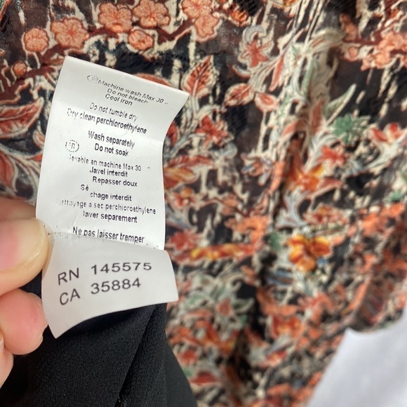 Anthropologie See U Soon Bohemian Floral Green Khaki Mini Robe Dress Sheer - Sm - Picture 15 of 16